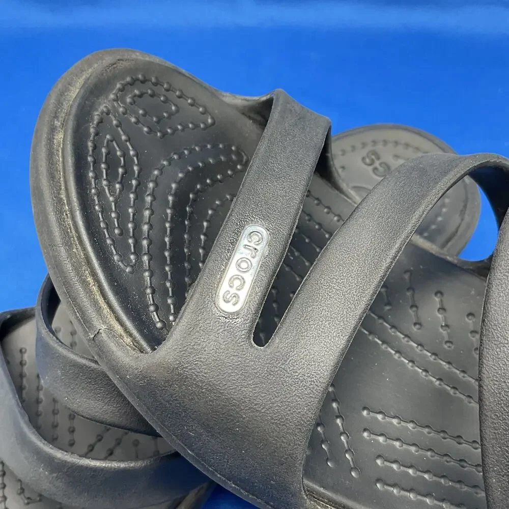 Crocs Black Open Toe Summer Sandals Womens 8